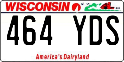 WI license plate 464YDS
