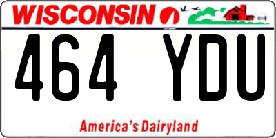WI license plate 464YDU