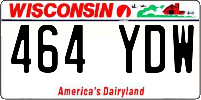 WI license plate 464YDW