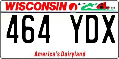 WI license plate 464YDX