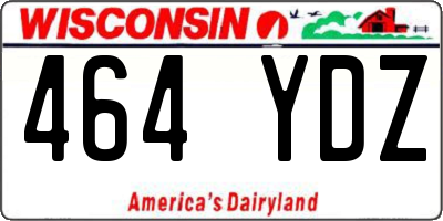 WI license plate 464YDZ