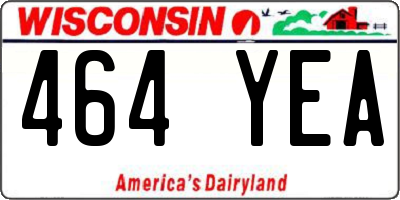 WI license plate 464YEA