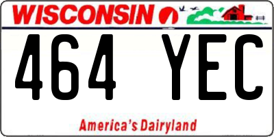 WI license plate 464YEC