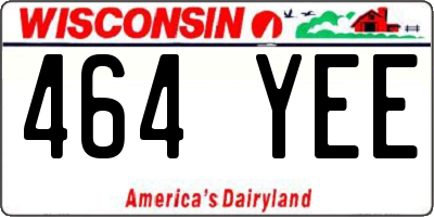 WI license plate 464YEE