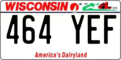 WI license plate 464YEF