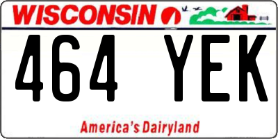 WI license plate 464YEK