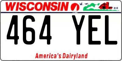 WI license plate 464YEL