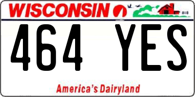 WI license plate 464YES