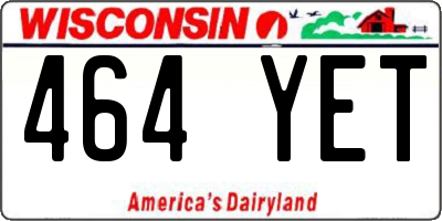 WI license plate 464YET
