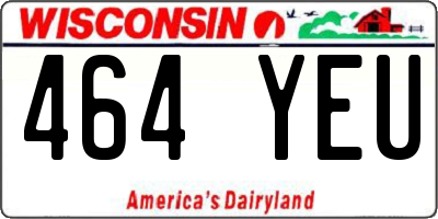 WI license plate 464YEU