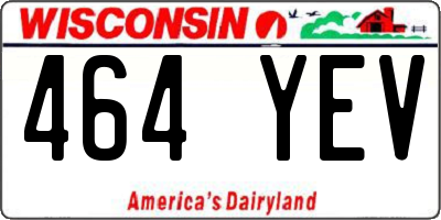 WI license plate 464YEV