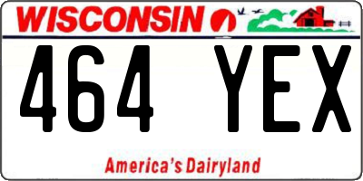 WI license plate 464YEX