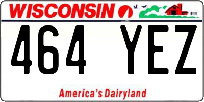WI license plate 464YEZ