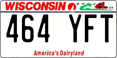 WI license plate 464YFT