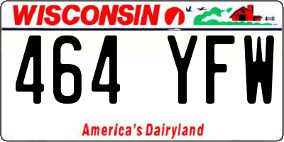 WI license plate 464YFW