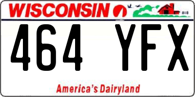 WI license plate 464YFX