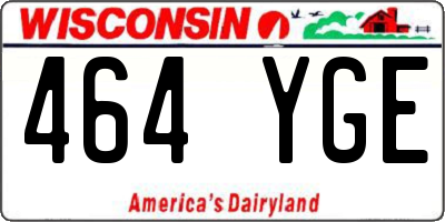 WI license plate 464YGE