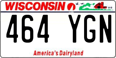 WI license plate 464YGN