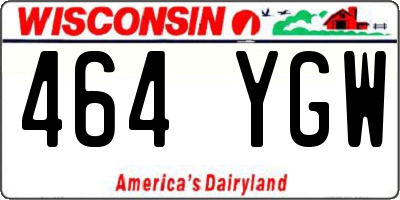 WI license plate 464YGW