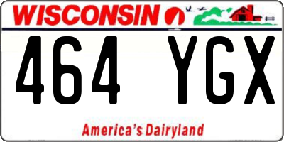 WI license plate 464YGX