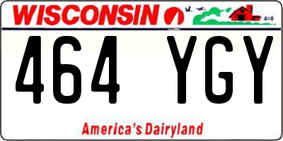 WI license plate 464YGY