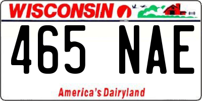 WI license plate 465NAE