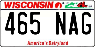 WI license plate 465NAG