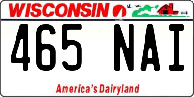 WI license plate 465NAI