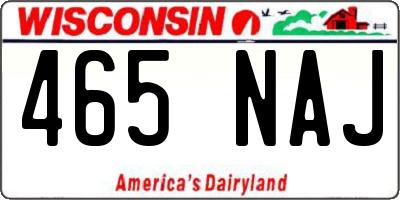 WI license plate 465NAJ