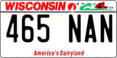 WI license plate 465NAN