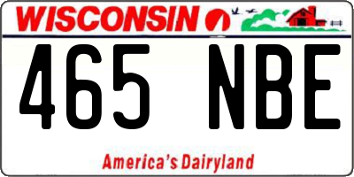 WI license plate 465NBE