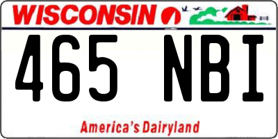 WI license plate 465NBI