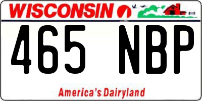 WI license plate 465NBP