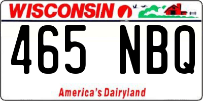 WI license plate 465NBQ