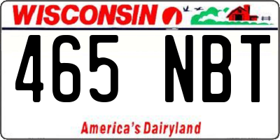 WI license plate 465NBT