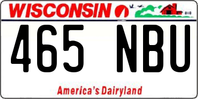 WI license plate 465NBU
