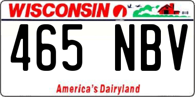 WI license plate 465NBV