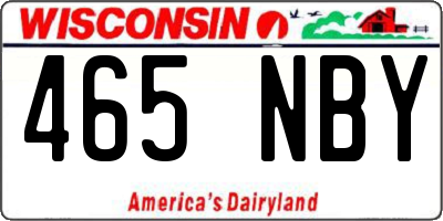 WI license plate 465NBY