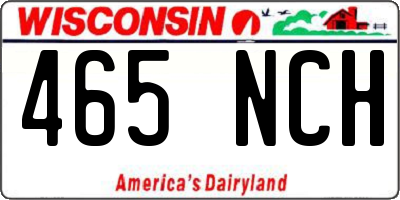 WI license plate 465NCH
