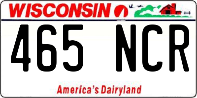 WI license plate 465NCR