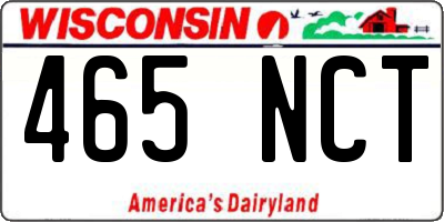 WI license plate 465NCT