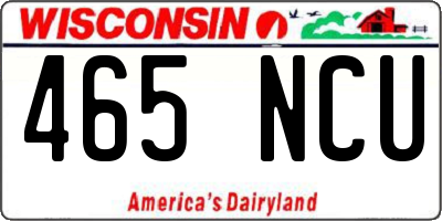 WI license plate 465NCU