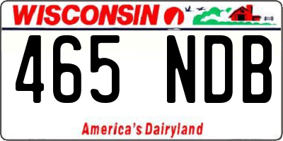 WI license plate 465NDB