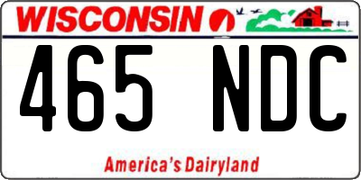 WI license plate 465NDC