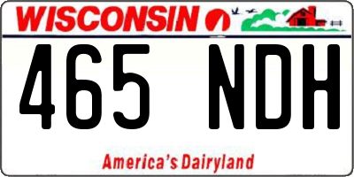 WI license plate 465NDH