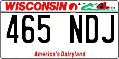 WI license plate 465NDJ