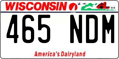 WI license plate 465NDM