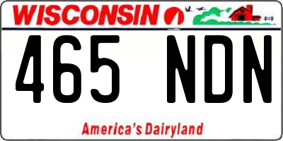 WI license plate 465NDN
