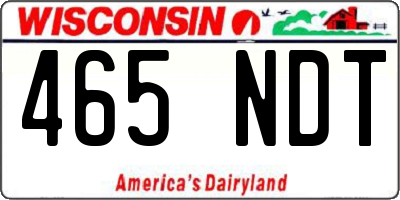 WI license plate 465NDT