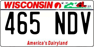WI license plate 465NDV